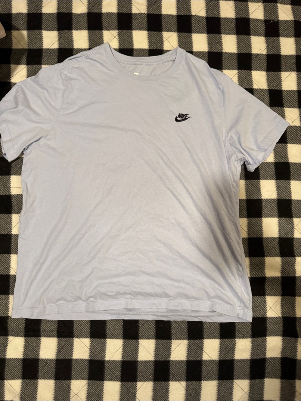 Nike Light Blue Crew Neck T-Shirt with Black Swoosh